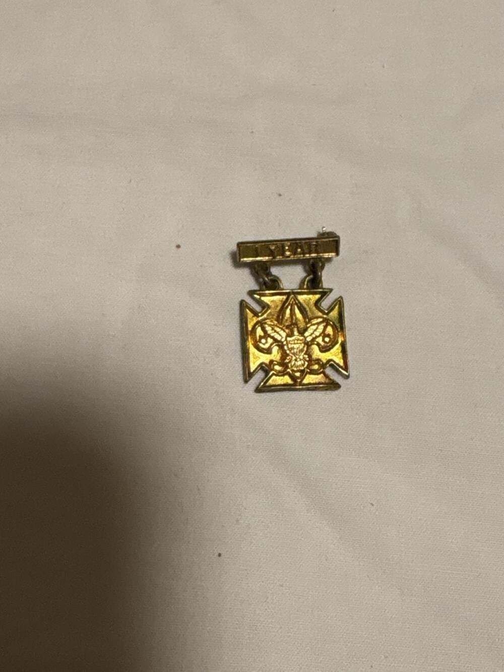 Vintage Boy Scouts of America (BSA) 1 Year Service Attendance Lapel Pin